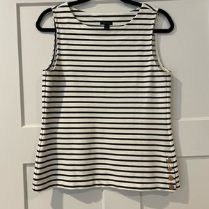 Ann Taylor Striped Top Navy/Cream/White